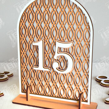 Intra απο ξύλο plywood 3mm-4mm πάχος – Αριθμοί τραπεζιού Rattan | Σημάδι αριθμού πίνακα Δίασταση  20x20 cm INTRAFABR-113527480 - Image 1