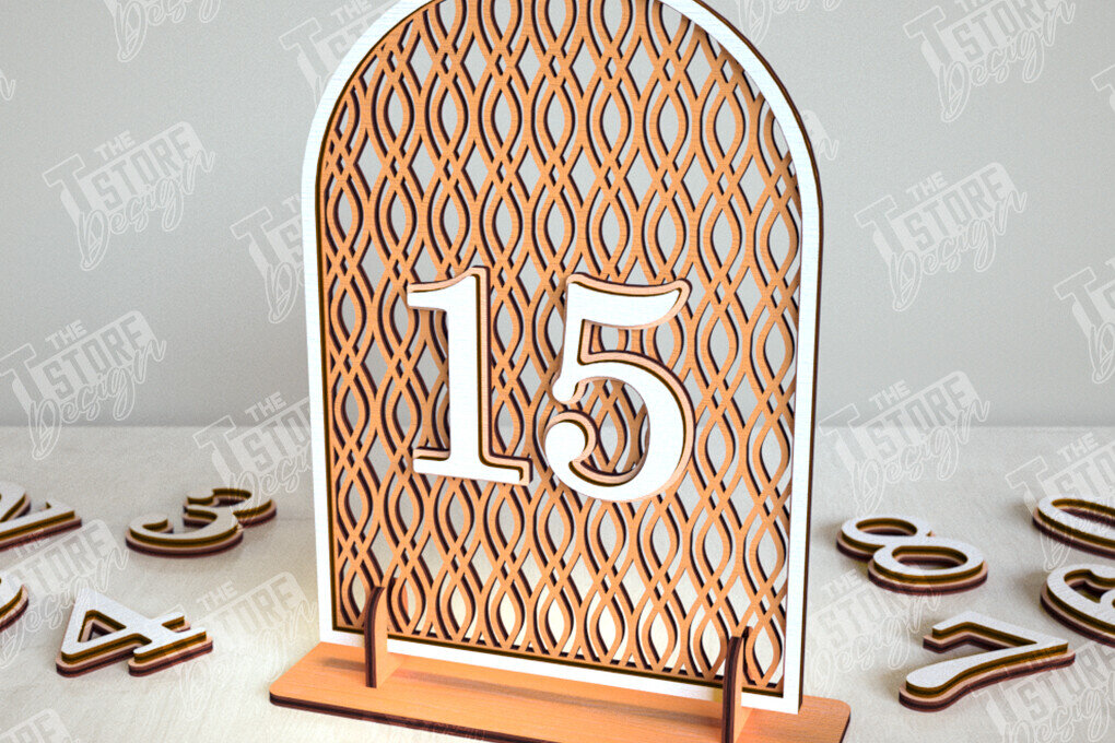 Intra απο ξύλο plywood 3mm-4mm πάχος – Αριθμοί τραπεζιού Rattan | Σημάδι αριθμού πίνακα Δίασταση  20x20 cm INTRAFABR-113527480