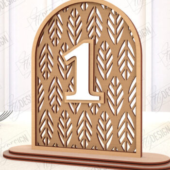 Intra απο ξύλο plywood 3mm-4mm πάχος – Αριθμοί τραπεζιού Rattan | Σημάδι αριθμού πίνακα Δίασταση 20x20 cm INTRAFABR-113923134 - Image 1
