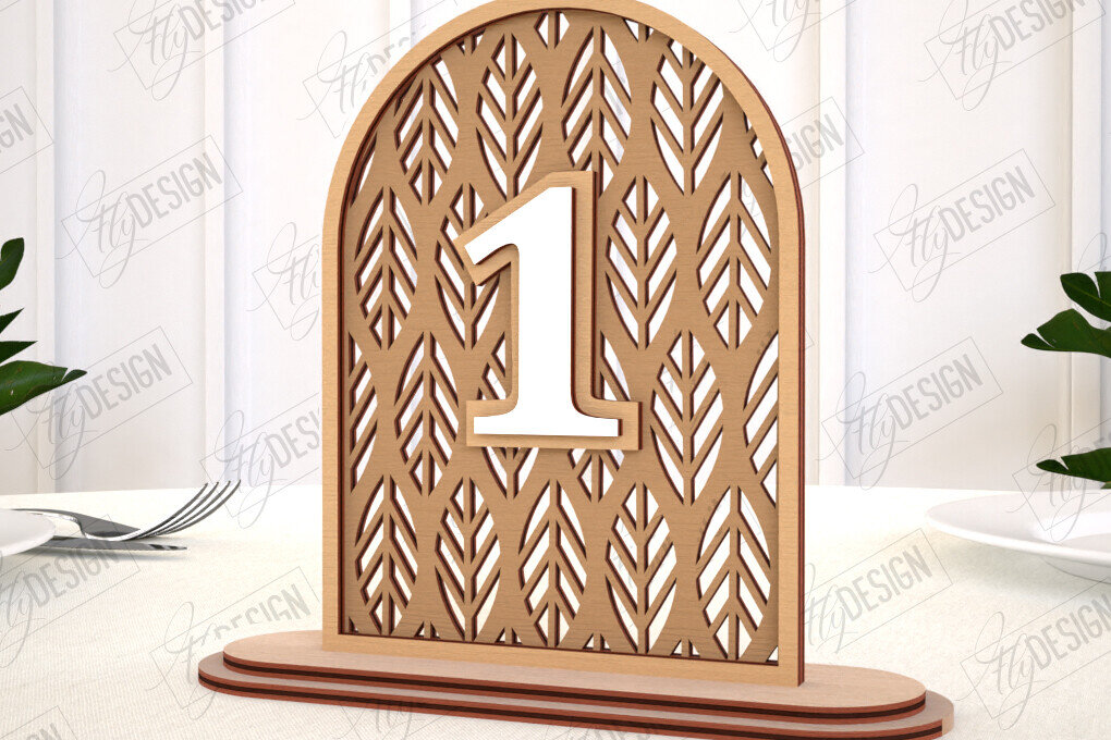 Intra απο ξύλο plywood 3mm-4mm πάχος – Αριθμοί τραπεζιού Rattan | Σημάδι αριθμού πίνακα Δίασταση  20x20 cm INTRAFABR-113923134