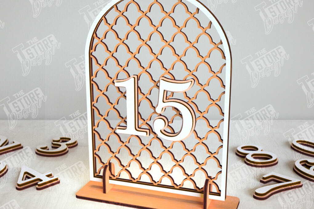 Intra απο ξύλο plywood 3mm-4mm πάχος – Αριθμοί τραπεζιού Rattan | Σημάδι αριθμού πίνακα Δίασταση  20x20 cm INTRAFABR-113527481