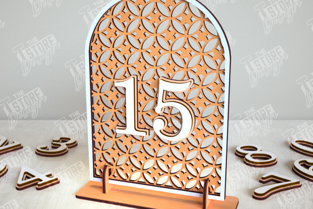 Intra απο ξύλο plywood 3mm-4mm πάχος – Αριθμοί τραπεζιού Rattan | Σημάδι αριθμού πίνακα Δίασταση  20x20 cm INTRAFABR-113527485