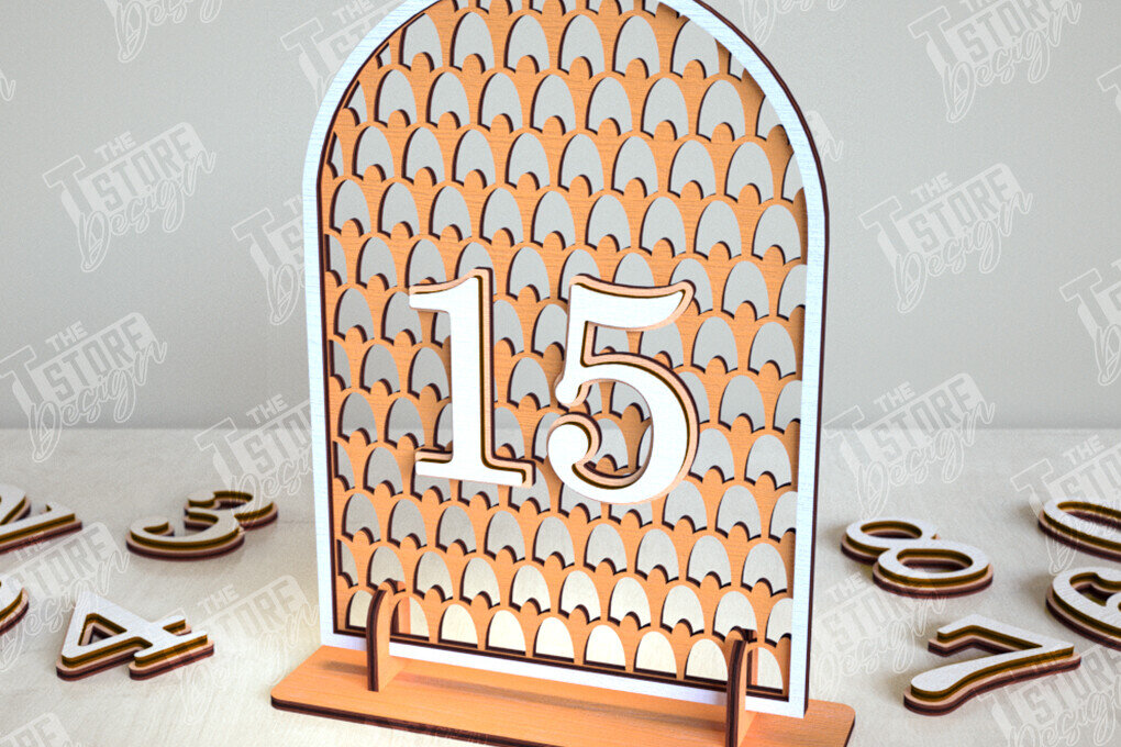 Intra απο ξύλο plywood 3mm-4mm πάχος – Αριθμοί τραπεζιού Rattan | Σημάδι αριθμού πίνακα Δίασταση  20x20 cm INTRAFABR-113527492