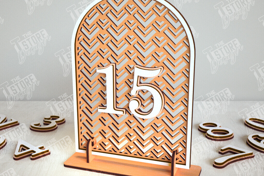 Intra απο ξύλο plywood 3mm-4mm πάχος – Αριθμοί τραπεζιού Rattan | Σημάδι αριθμού πίνακα Δίασταση  20x20 cm INTRAFABR-113527470