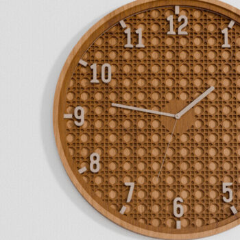 Intra απο ξύλο plywood 3mm-4mm πάχος – Ρολόι τοίχου Rattan Πολυστρωματική Δίασταση  40x30 cm INTRAFABR-104931236 - Image 3