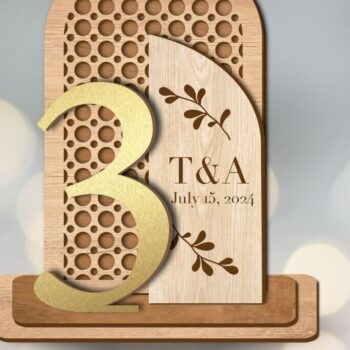 Intra απο ξύλο plywood 3mm-4mm πάχος – Αριθμοί Τραπεζιού Γάμου Rattan Δίασταση  20x20 cm INTRAFABR-95299623 - Image 1