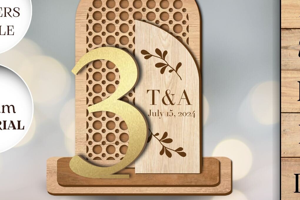 Intra απο ξύλο plywood 3mm-4mm πάχος – Αριθμοί Τραπεζιού Γάμου Rattan Δίασταση  20x20 cm INTRAFABR-95299623