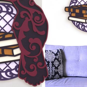 Intra απο ξύλο plywood 3mm-4mm πάχος – Raven and Books Layered Art Δίασταση  20x20 cm INTRAFABR-37030391 - Image 1