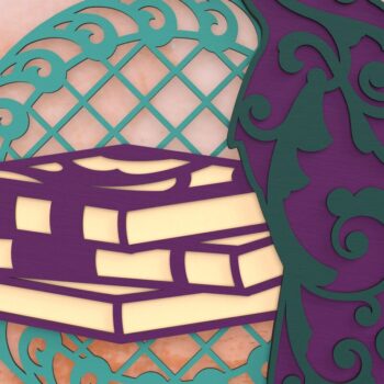 Intra απο ξύλο plywood 3mm-4mm πάχος – Raven and Books Layered Art Δίασταση  20x20 cm INTRAFABR-37030391 - Image 3