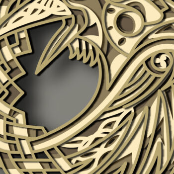 Intra απο ξύλο plywood 3mm-4mm πάχος – Raven Multilayer/Papercut/Laser Cut Δίασταση  20x20 cm INTRAFABR-71040488 - Image 4