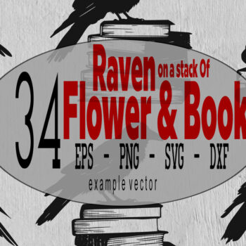 Intra απο ξύλο plywood 3mm-4mm πάχος – Πακέτο Raven on a Stack of Books Δίασταση  20x20 cm INTRAFABR-102971297 - Image 1