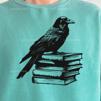 Intra απο ξύλο plywood 3mm-4mm πάχος – Raven on a Stack of Books, Halloween Δίασταση 20x20 cm INTRAFABR-102969871 - Image 3