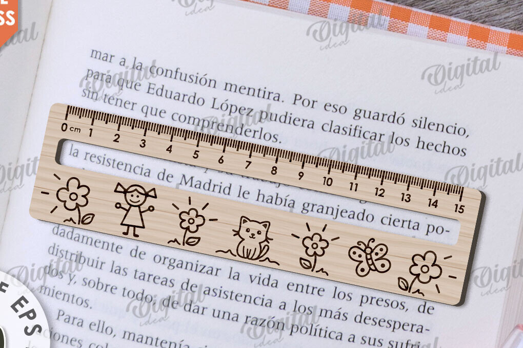 Intra απο ξύλο plywood 3mm-4mm πάχος – Βοήθημα ανάγνωσης με  κοπής με λέιζερ χάρακα Δίασταση  20x20 cm INTRAFABR-108960212