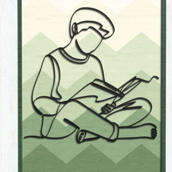 Intra απο ξύλο plywood 3mm-4mm πάχος – Reading Line Art Layered Δίασταση  20x20 cm INTRAFABR-124745854 - Image 1