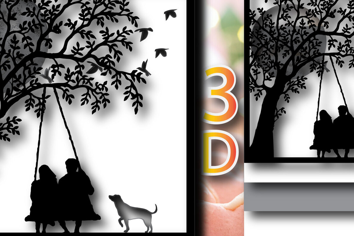 Intra απο ξύλο plywood 3mm-4mm πάχος – Πλαίσιο 3D σκιών σε πραγματικό φως της Σελήνης Δίασταση  20x20 cm INTRAFABR-23816370