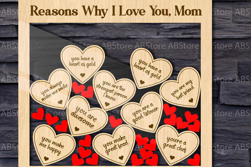 Intra απο ξύλο plywood 3mm-4mm πάχος – Λόγοι για τους οποίους I Love You Mom Stand Decor Δίασταση  20x20 cm INTRAFABR-117142453