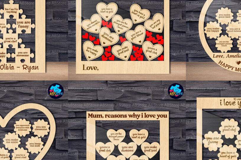 Intra απο ξύλο plywood 3mm-4mm πάχος – Λόγοι για τους οποίους I Love You Mom Stand Decor Δίασταση  20x20 cm INTRAFABR-117093750