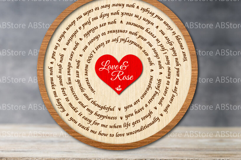 Intra απο ξύλο plywood 3mm-4mm πάχος – Λόγοι για τους οποίους σ' αγαπώ, δώρο Αγίου Βαλεντίνου Δίασταση  20x20 cm INTRAFABR-111747938