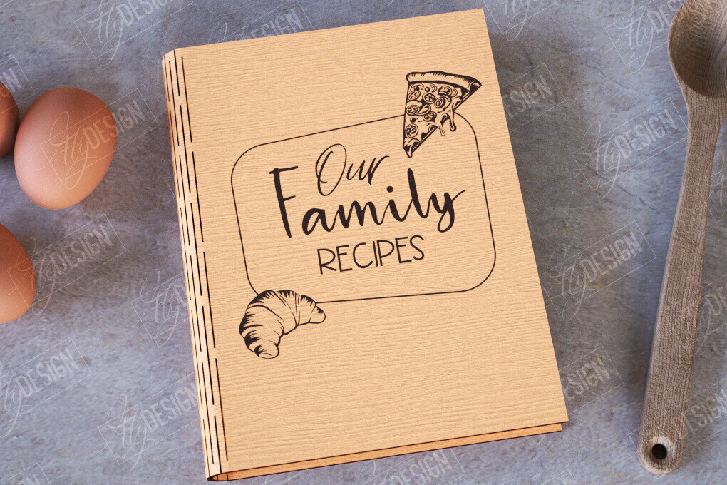 Intra απο ξύλο plywood 3mm-4mm πάχος – Βιβλίο Συνταγών |Εξώφυλλο βιβλίου|Συνταγές βιβλίων μαγειρικής Δίασταση  20x20 cm INTRAFABR-113525004