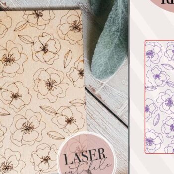 Intra απο ξύλο plywood 3mm-4mm πάχος – Ορθογώνιο Floral σημάδι Laser Δίασταση 20x20 cm INTRAFABR-70928057 - Image 1