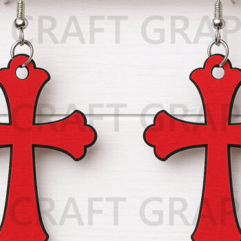 Intra απο ξύλο plywood 3mm-4mm πάχος – Αρχείο κομμένο Σκουλαρίκια Ερυθρού Σταυρού Δίασταση 5x5 cm INTRAFABR-122654929 - Image 1