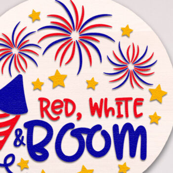 Intra απο ξύλο plywood 3mm-4mm πάχος – Red, White and Boom, Patriotic Door Δίασταση  20x20 cm INTRAFABR-121057703 - Image 3