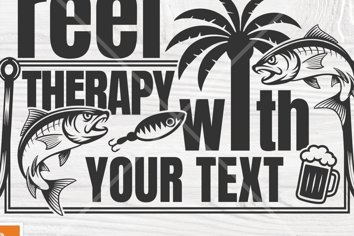 Intra απο ξύλο plywood 3mm-4mm πάχος – Reel Therapy with Fish Hooks Laser Δίασταση  20x20 cm INTRAFABR-125144316