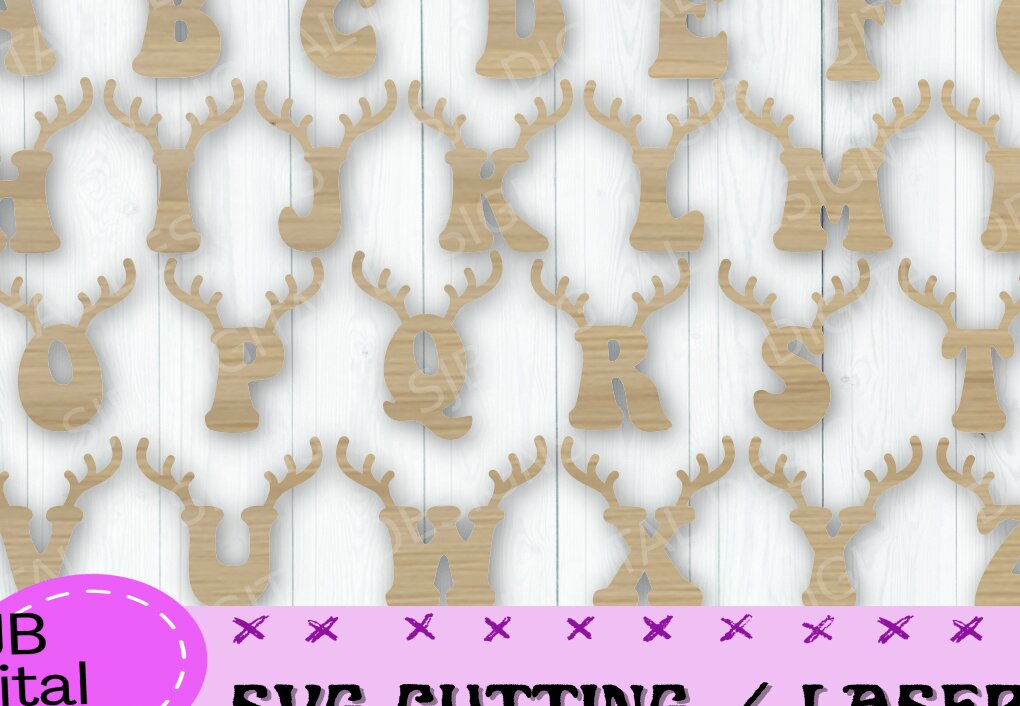 Intra απο ξύλο plywood 3mm-4mm πάχος – Reindeer Alphabet, Χριστούγεννα Δίασταση  20x20 cm INTRAFABR-39626481