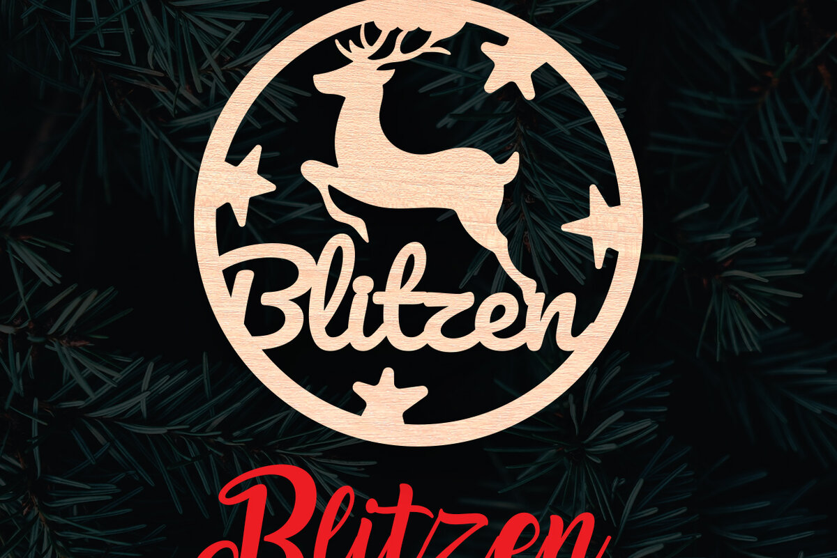 Intra απο ξύλο plywood 3mm-4mm πάχος – Χριστουγεννιάτικο στολίδι Reindeer Blitzen Δίασταση  20x20 cm INTRAFABR-6095964