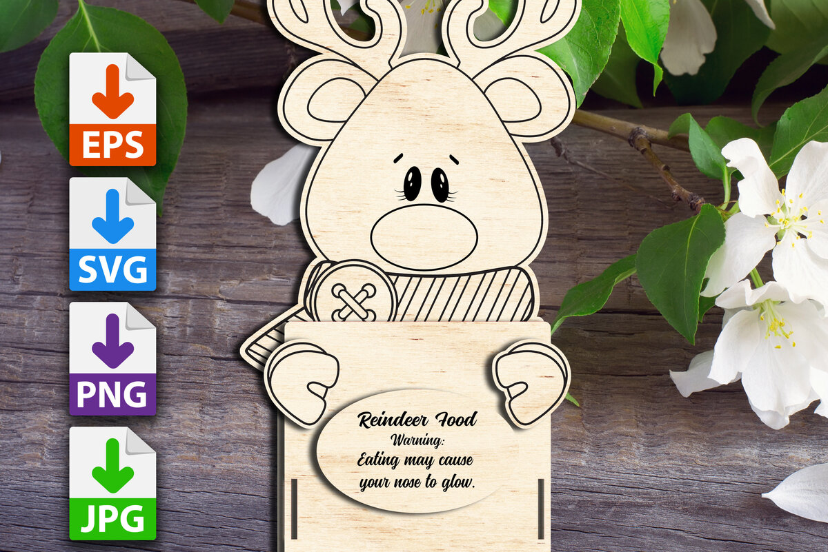 Intra απο ξύλο plywood 3mm-4mm πάχος – Κουτί καραμέλας ταράνδων Δίασταση  20x20 cm INTRAFABR-47124840