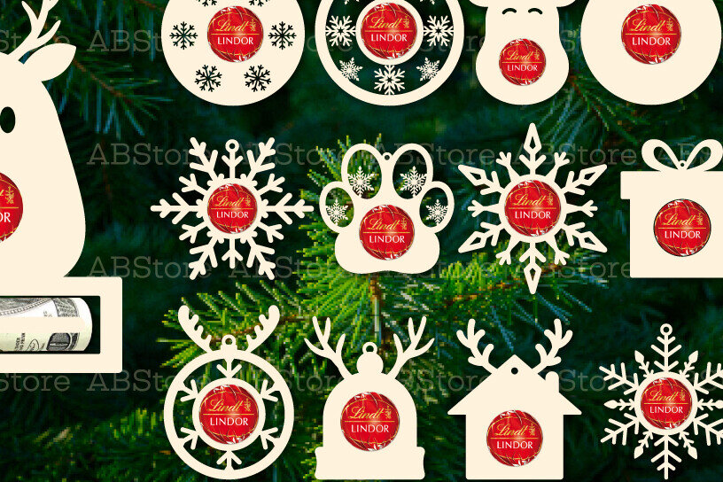 Intra απο ξύλο plywood 3mm-4mm πάχος – Στολίδι σοκολάτας ταράνδου Δίασταση  20x20 cm INTRAFABR-109870876