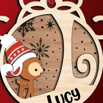 Intra απο ξύλο plywood 3mm-4mm πάχος – Χριστουγεννιάτικο γράμμα τάρανδος L Holiday Δίασταση  20x20 cm INTRAFABR-109760351 - Image 1