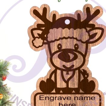 Intra απο ξύλο plywood 3mm-4mm πάχος – Χριστουγεννιάτικο στολίδι με τάρανδο Laser Δίασταση  20x20 cm INTRAFABR-85871944 - Image 1