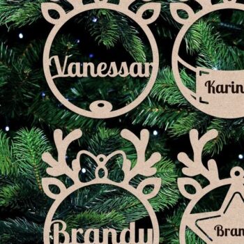 Intra απο ξύλο plywood 3mm-4mm πάχος – Αρχεία λέιζερ Χριστουγεννιάτικα στολίδια με τάρανδο Δίασταση  20x20 cm INTRAFABR-20606704 - Image 2