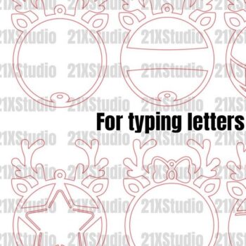 Intra απο ξύλο plywood 3mm-4mm πάχος – Αρχεία λέιζερ Χριστουγεννιάτικα στολίδια με τάρανδο Δίασταση  20x20 cm INTRAFABR-20606704 - Image 4