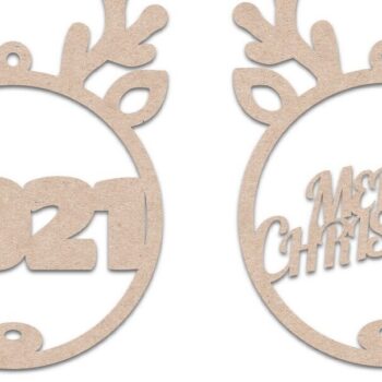 Intra απο ξύλο plywood 3mm-4mm πάχος – Αρχεία λέιζερ Χριστουγεννιάτικα στολίδια με τάρανδο Δίασταση  20x20 cm INTRAFABR-20606704 - Image 7