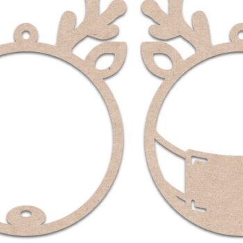 Intra απο ξύλο plywood 3mm-4mm πάχος – Αρχεία λέιζερ Χριστουγεννιάτικα στολίδια με τάρανδο Δίασταση  20x20 cm INTRAFABR-20606704 - Image 8