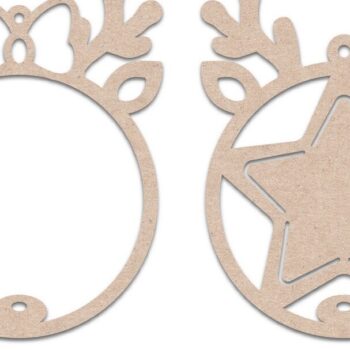 Intra απο ξύλο plywood 3mm-4mm πάχος – Αρχεία λέιζερ Χριστουγεννιάτικα στολίδια με τάρανδο Δίασταση  20x20 cm INTRAFABR-20606704 - Image 9