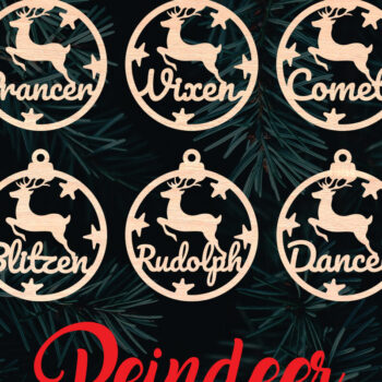 Intra απο ξύλο plywood 3mm-4mm πάχος – Χριστουγεννιάτικα στολίδια με τάρανδο Δίασταση  20x20 cm INTRAFABR-6096196 - Image 1