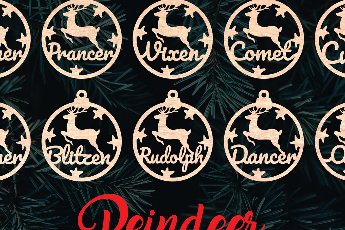 Intra απο ξύλο plywood 3mm-4mm πάχος – Χριστουγεννιάτικα στολίδια με τάρανδο Δίασταση  20x20 cm INTRAFABR-6096196