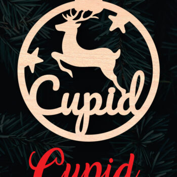 Intra απο ξύλο plywood 3mm-4mm πάχος – Χριστουγεννιάτικο στολίδι Έρως τάρανδος Δίασταση  20x20 cm INTRAFABR-6096013 - Image 1