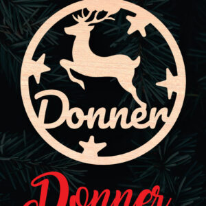 Intra απο ξύλο plywood 3mm-4mm πάχος – Χριστουγεννιάτικο στολίδι Reindeer Donner Δίασταση  20x20 cm INTRAFABR-6096093