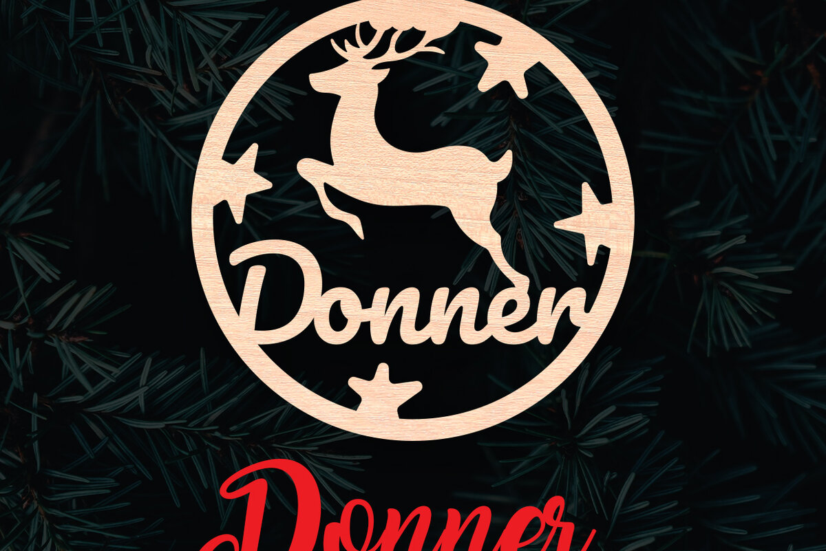 Intra απο ξύλο plywood 3mm-4mm πάχος – Χριστουγεννιάτικο στολίδι Reindeer Donner Δίασταση  20x20 cm INTRAFABR-6096093