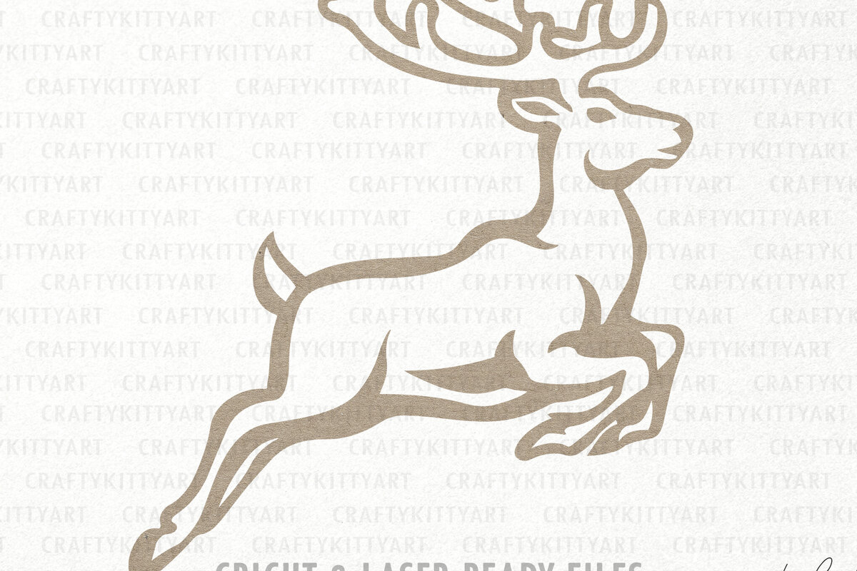 Intra απο ξύλο plywood 3mm-4mm πάχος – Reindeer Flying, Κοπή βινυλίου με λέιζερ Δίασταση  20x20 cm INTRAFABR-111006992