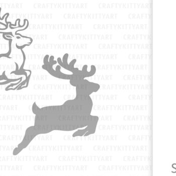 Intra απο ξύλο plywood 3mm-4mm πάχος – Reindeer Flying, Κοπή βινυλίου με λέιζερ Δίασταση  20x20 cm INTRAFABR-111006992 - Image 3