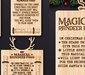 Intra απο ξύλο plywood 3mm-4mm πάχος – Στολίδι βάσης τροφής με τάρανδο Δίασταση  20x20 cm INTRAFABR-75042319