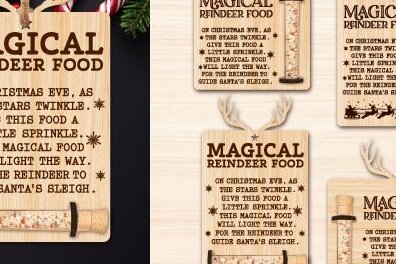 Intra απο ξύλο plywood 3mm-4mm πάχος – Στολίδι βάσης τροφής με τάρανδο Δίασταση  20x20 cm INTRAFABR-44127783