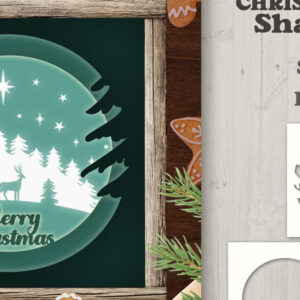 Intra απο ξύλο plywood 3mm-4mm πάχος – Reindeer Forest Shadow Box 3 Layers Δίασταση  20x20 cm INTRAFABR-75997783