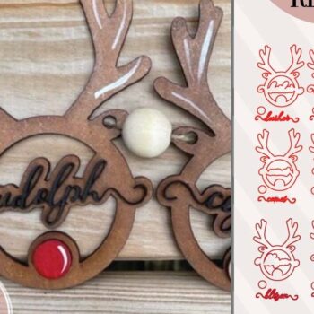 Intra απο ξύλο plywood 3mm-4mm πάχος – Reindeer Garland Δίασταση  20x20 cm INTRAFABR-72645314 - Image 1