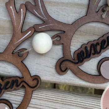 Intra απο ξύλο plywood 3mm-4mm πάχος – Reindeer Garland Δίασταση  20x20 cm INTRAFABR-72645314 - Image 2